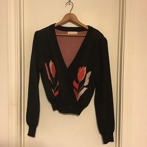 Belle Poque black crop sweater